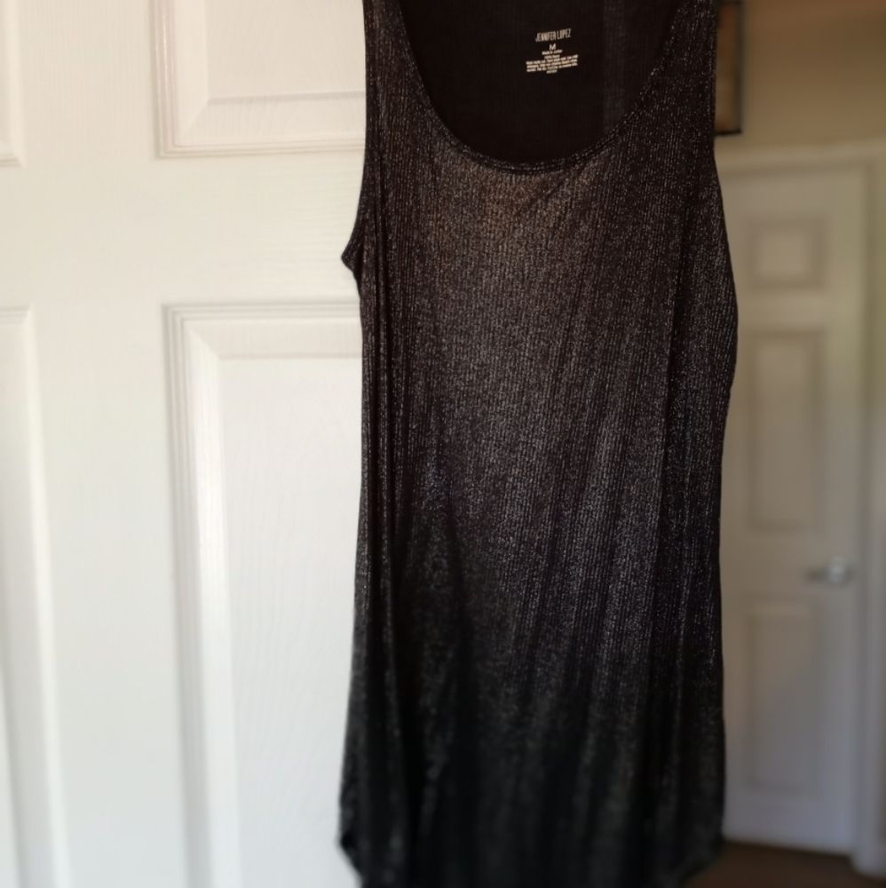 Jennifer Lopez Black Glittery Tank Top